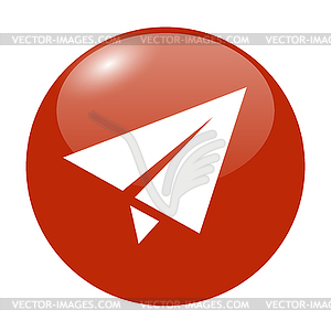 Значок бумажный самолетик - клипарт в векторе / векторное изображение