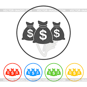 Money bag icon - vector clip art