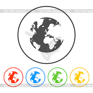 Pictograph of globe - vector clipart