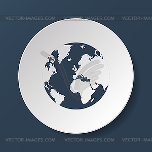 Пиктограмма земного шара - клипарт в векторном виде