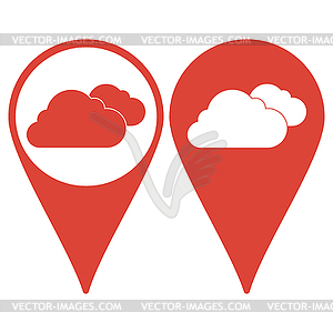 Map pointer. cloud icon,  - royalty-free vector image