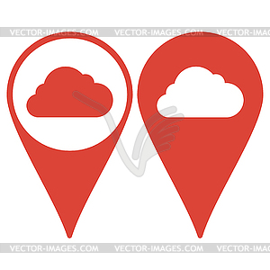 Map pointer. cloud icon,  - vector image