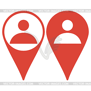 Map pointer. Flat icon of businessman - vector image