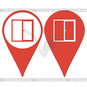 Map pointer. Flat Window icon, - vector image