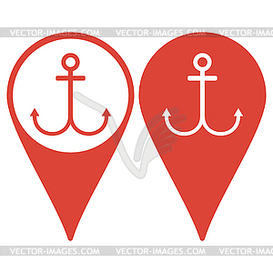 Map pointer. Anchor symbol - vector image