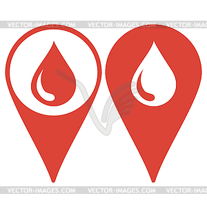 Map pointer. water icon, . Flat design style - vector image