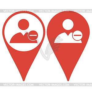 Map pointer. Flat icon of add friend - vector image