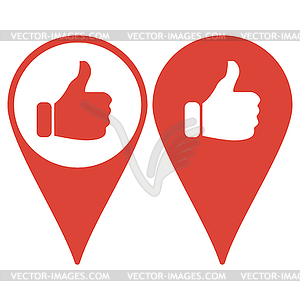 Map pointer. Like icon. Flat design style modern  - vector clipart