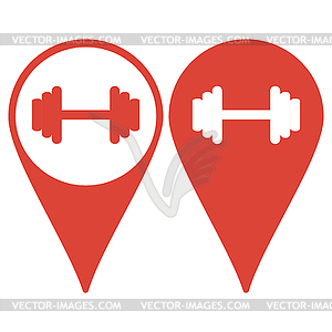 Map pointer. modern flat dumbbell icon. Eps10 - vector image