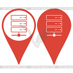 Значок Мой компьютер-сервер, плоская конструкция - стоковый векторный клипарт