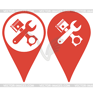 Tools and piston Icon. Service simbol. Repair singn - vector image