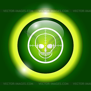 Crosshair icon with skull - vector image