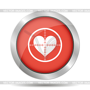 Crosshair icon with heart - vector clipart