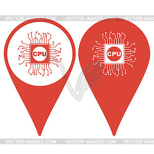 Circuit board icon. Technology scheme square symbol - vector image