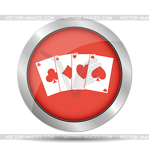 Playing cards icon - stock vector clipart