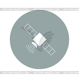 Satellite icon with long shadow - vector clip art