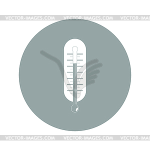 Flat style with long shadows, thermometer icon  - vector image