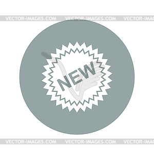 Flat New label icon, - color vector clipart