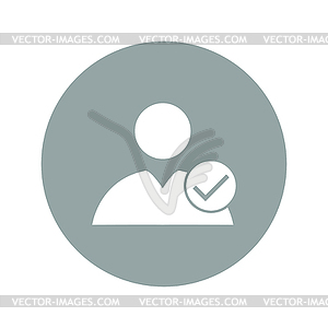 Flat icon of add friend - vector clipart