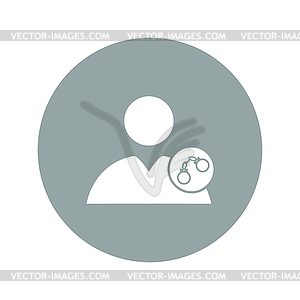 User icon, handcuffs icon - vector image