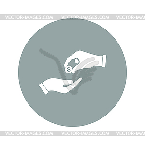 Give alms Flat icon - vector image