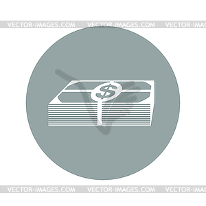 Flat icon of money - vector clip art