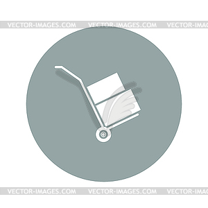 Wheelbarrow for transportation of cargo, web icon - vector clipart