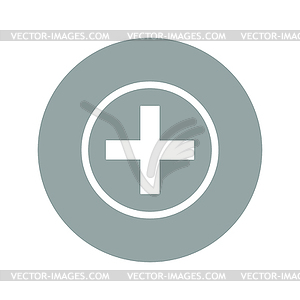 Medical sign in glossy button - royalty-free vector clipart