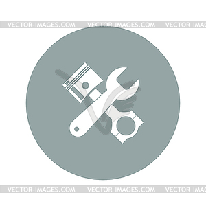Tools and piston Icon. Service simbol. Repair singn - vector clipart