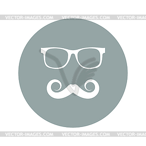 Mustache and Glasses icon - vector image