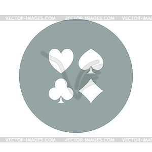 Playing Card Suit Icon Symbol Set - vector image