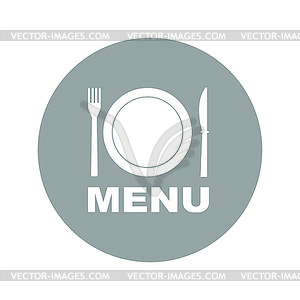 Menu with cutlery sign - vector clip art