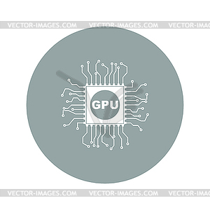 Circuit board icon. Technology scheme square symbol - vector image