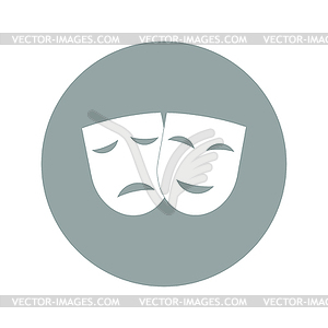 Theater icon with happy and sad masks - vector image