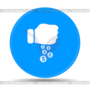 Pictograph of money in hand - vector image