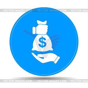 Pictograph of money in hand - vector clipart
