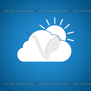 Sun cloud icon - vector image