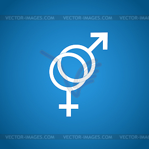 Male and female sex symbol - - vector image