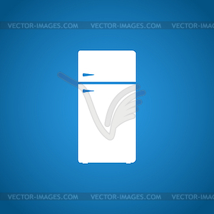 Icon of refrigerator on Glossy Button. Eps-10 - vector image