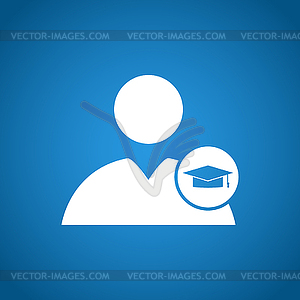 Пользователь значок Выпускной колпак - векторное изображение EPS