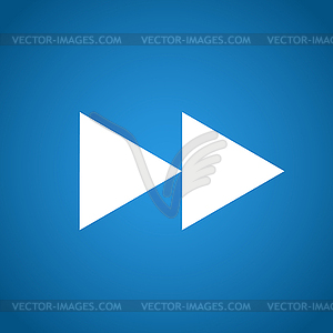 Glossy multimedia icon forward - vector image