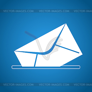 Envelope mail symbol. Flat design style - vector image