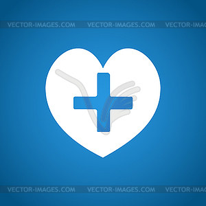 Сердце Иконка Плоский дизайн стиль - векторное изображение EPS