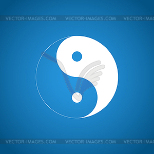 Yin Yang Symbol - Black and White  - vector EPS clipart