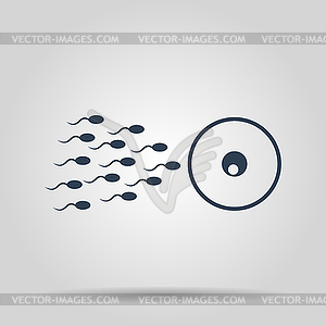 Sperm and egg cells thin line icon - vector image
