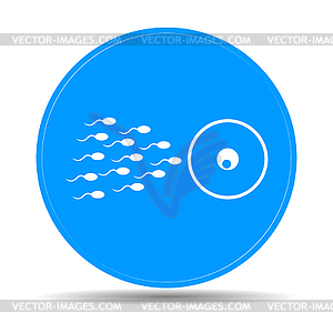 Sperm and egg cells thin line icon - royalty-free vector image