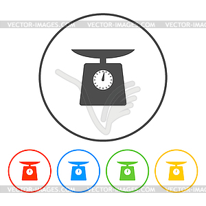 Kitchen scale icon - stock vector clipart