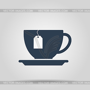 Cup with tea bag icon - vector clip art