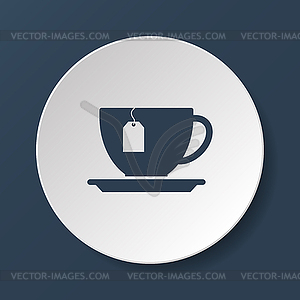 Cup with tea bag icon - vector image
