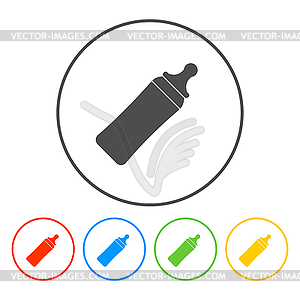 Baby milk bottle icon - - stock vector clipart